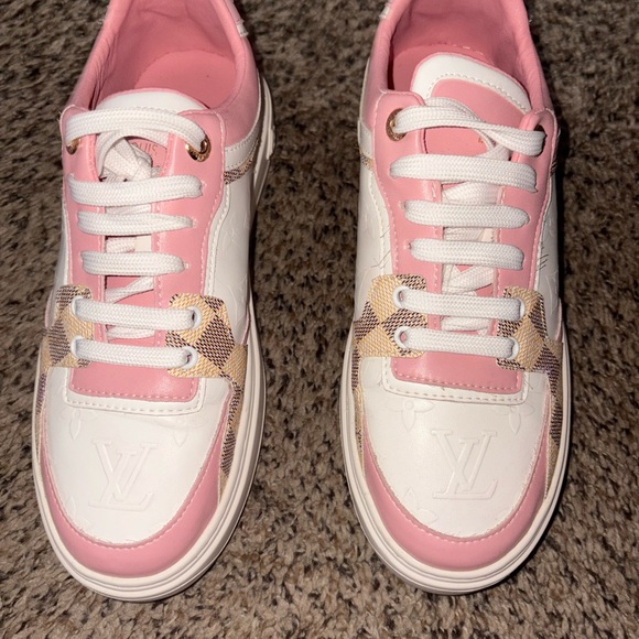 Louis Vuitton Women's Sneakers in Pink and White - Picture 1 of 5